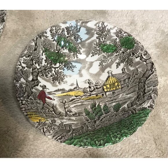 Set Of 4 Myott The Hunter Bowls Made In England 6.5" Diameter Permanent Colours - Picture 4 of 8